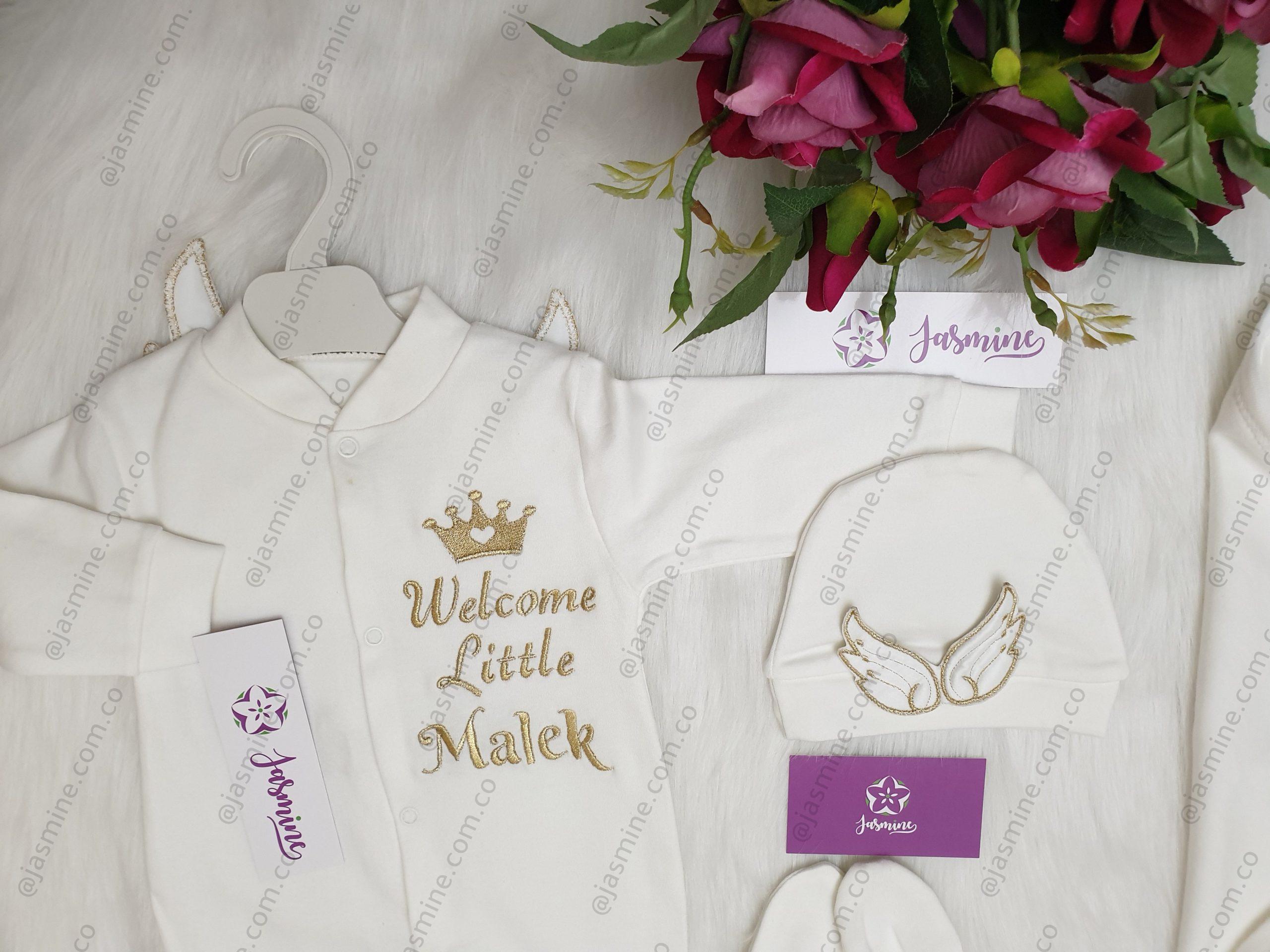 طقم قطن ٦ قطع : اسم مالك welcome little Malek - الصورة 6