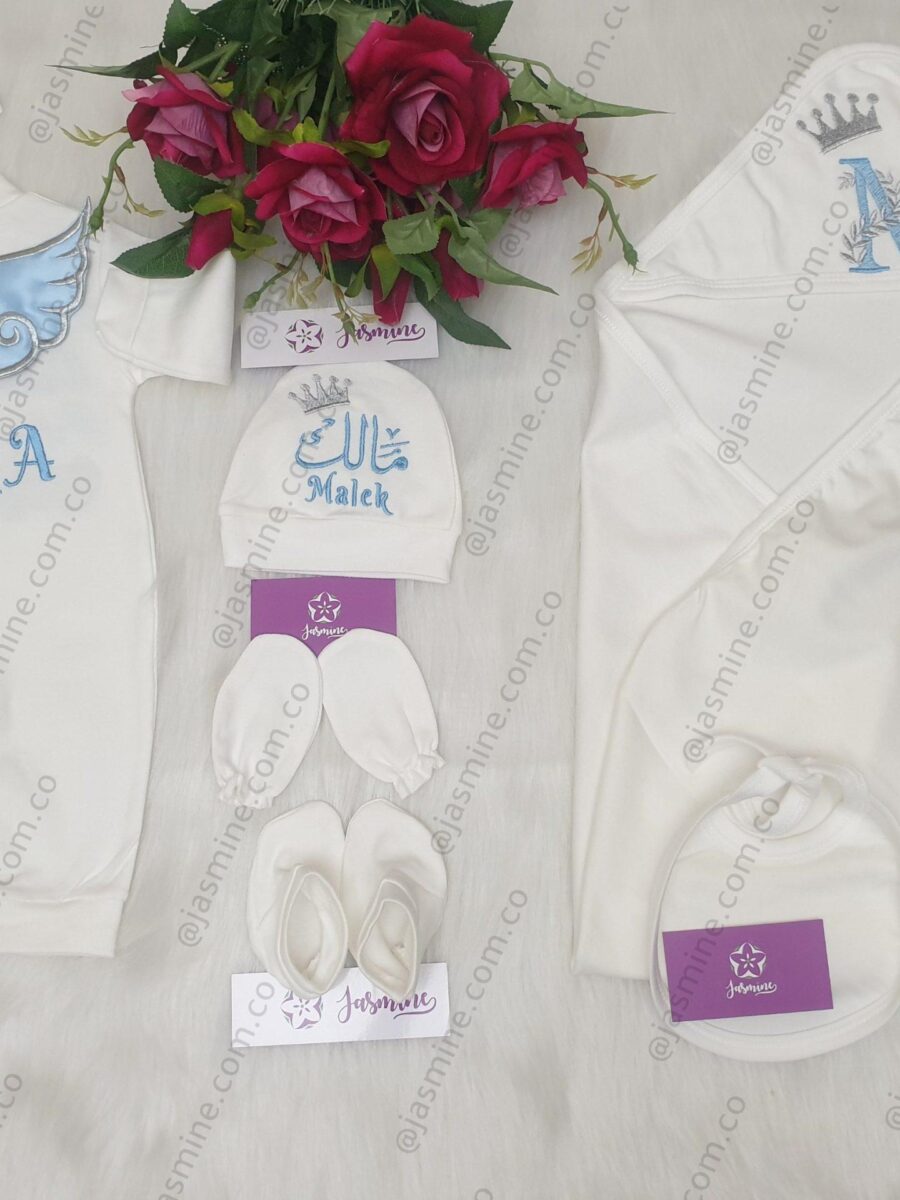 طقم قطن ٦ قطع : اسم مالك Loka Malek "Welcome our prince "