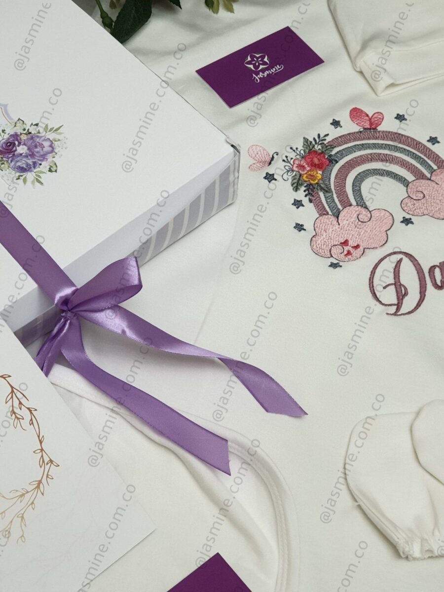 تغليف هدية علبة مع كارت لطقم المولود بوكس هدية مطبوع gift box