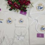 طقم قطيفة ٥ قطع : اسم ايلي Elie " welcome baby"