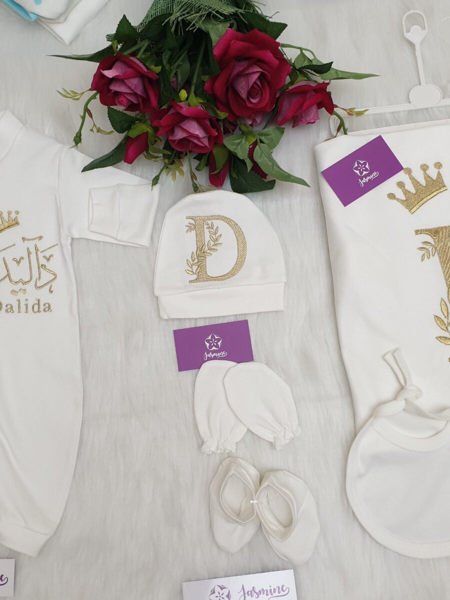 طقم قطن ٦ قطع : اسم داليدا Dalida " welcome our princess"