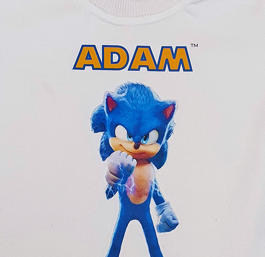 تيشرت بأكمام طويلة  adam تصميم sonic طباعة ديجيتال