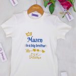 تيشرت سبوع بأكمام قصيرة  makkah-brother تصميم سنبلة, تاج بينك, أزرق غامق