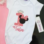 بودي سوت عيد ميلاد تاليا Talia   تصميم Minnie Mouse طباعة وتطريز
