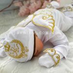 طقم مولود 6 قطع قطن بيور باسم ريان ثيم ملكي cotton set baby clothes name Rayan