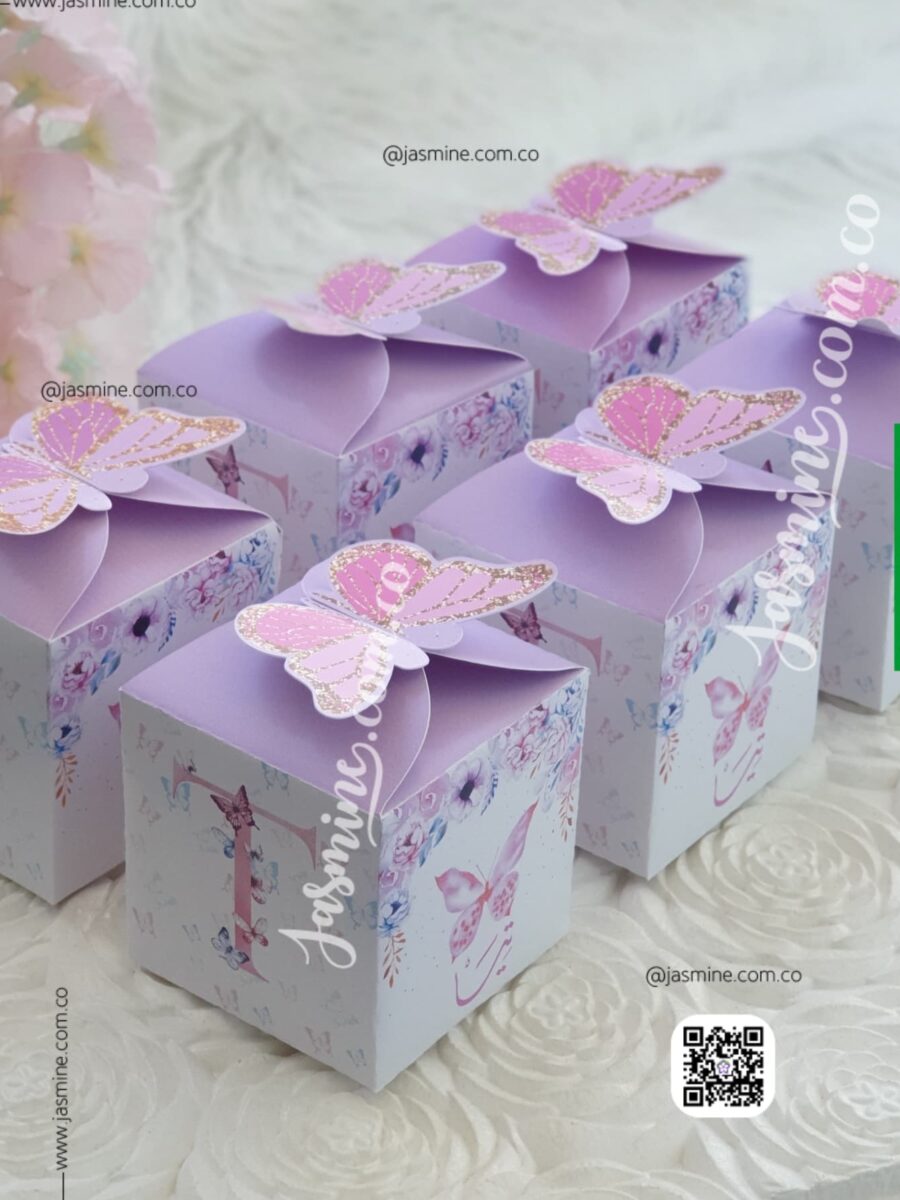 علب توزيعات سبوع ديزاين فراشات (تيا Tia) butterfly small boxes