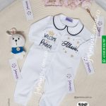 افرول مُصنع بالاسم سالوبيت اسم (الحسن Alhasan) jumpsuit cotton baby clothes welcome our prince