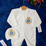سالوبيت وطاقية قطيفة اسم نوح ثيم ملكي velvet cotton set baby clothes