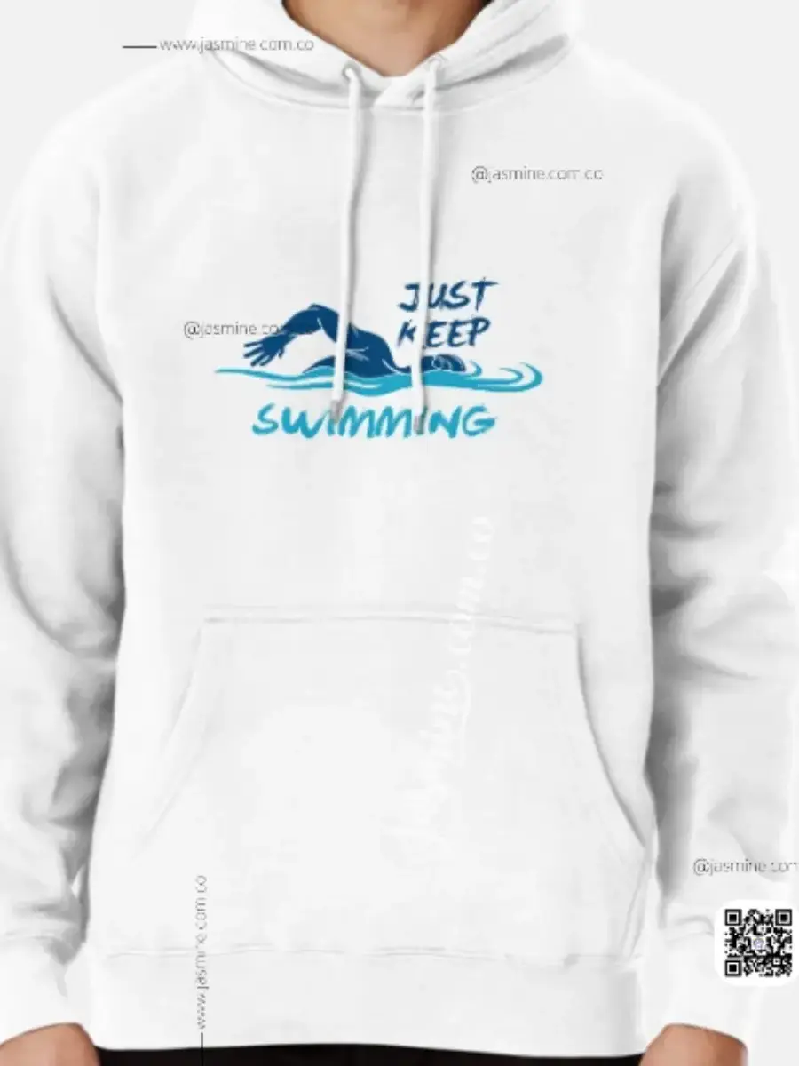 هودي شتوي ميلتون قطن تطريز لوغو JUST KEEP SWIMMING