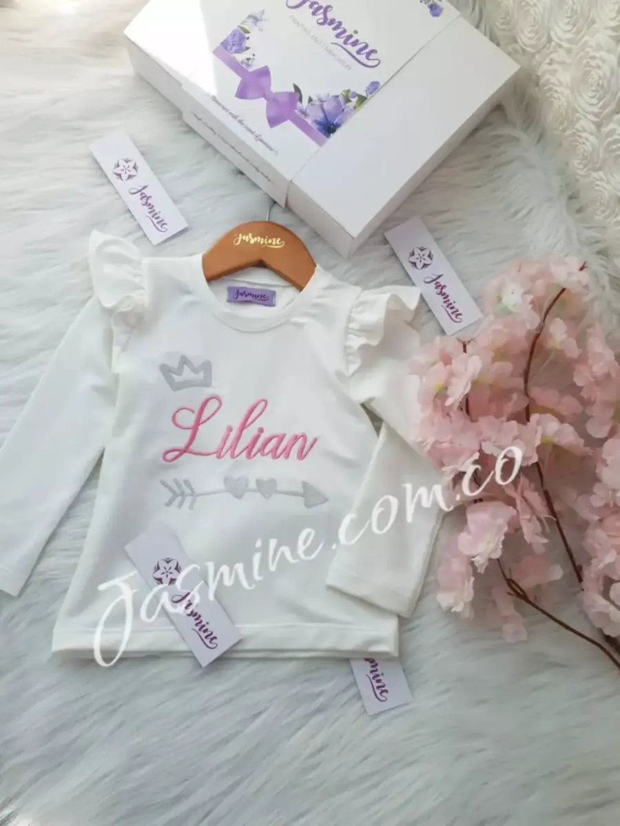 تيشرت بناتي تطريز خريفي سمر ميلتون LILIAN ليليان )