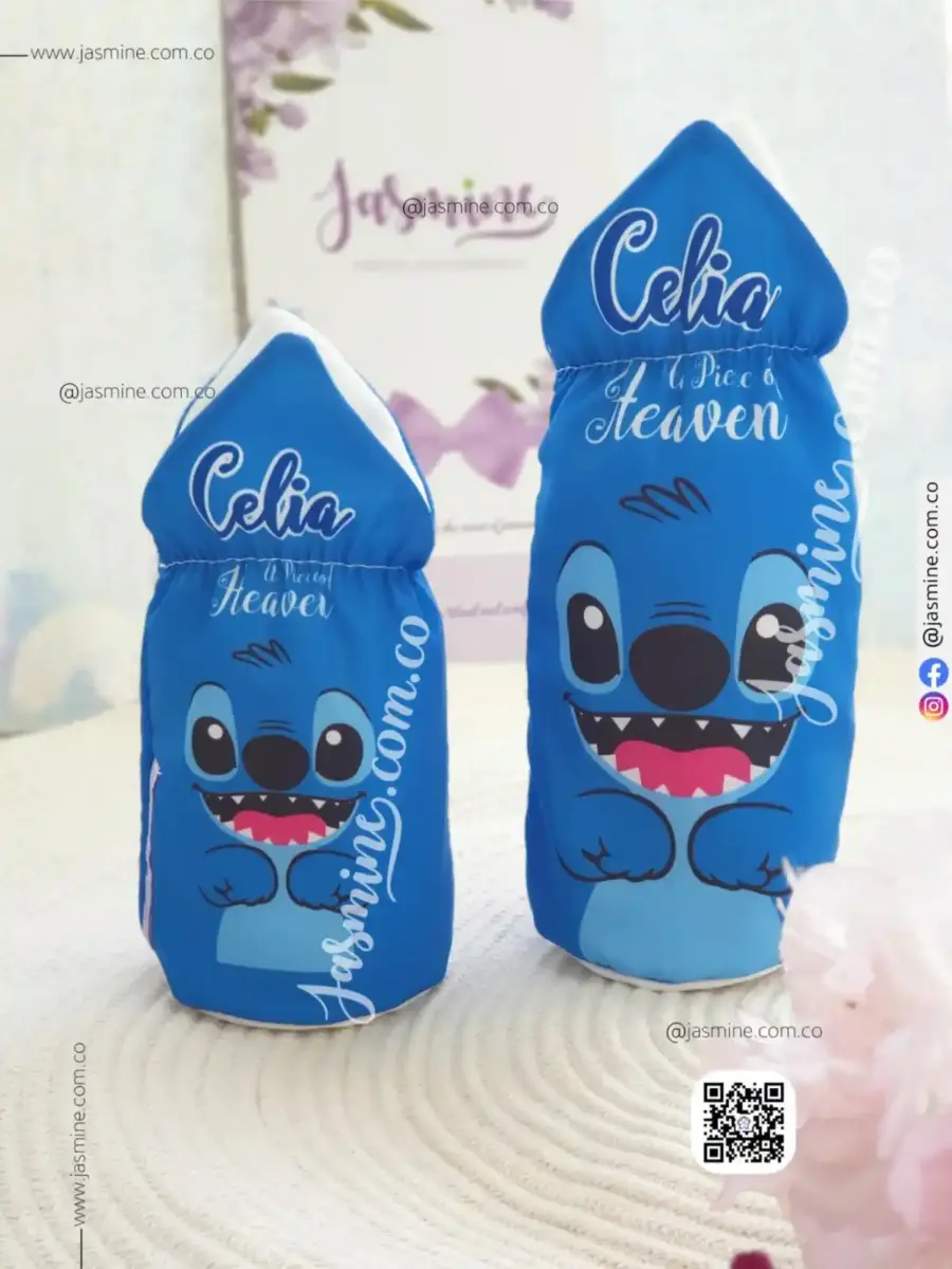 كفر حافظة بيبرونة مطبوع بشخصية stitch سيليا وهيفنلي