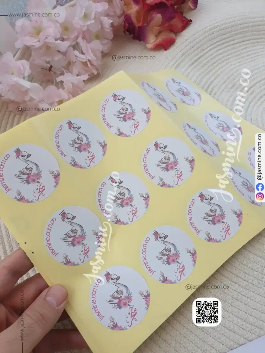 ملصقات ستيكرز تغليف توزيعات سبوع (سحر) baby girl small stickers for packaging gifts