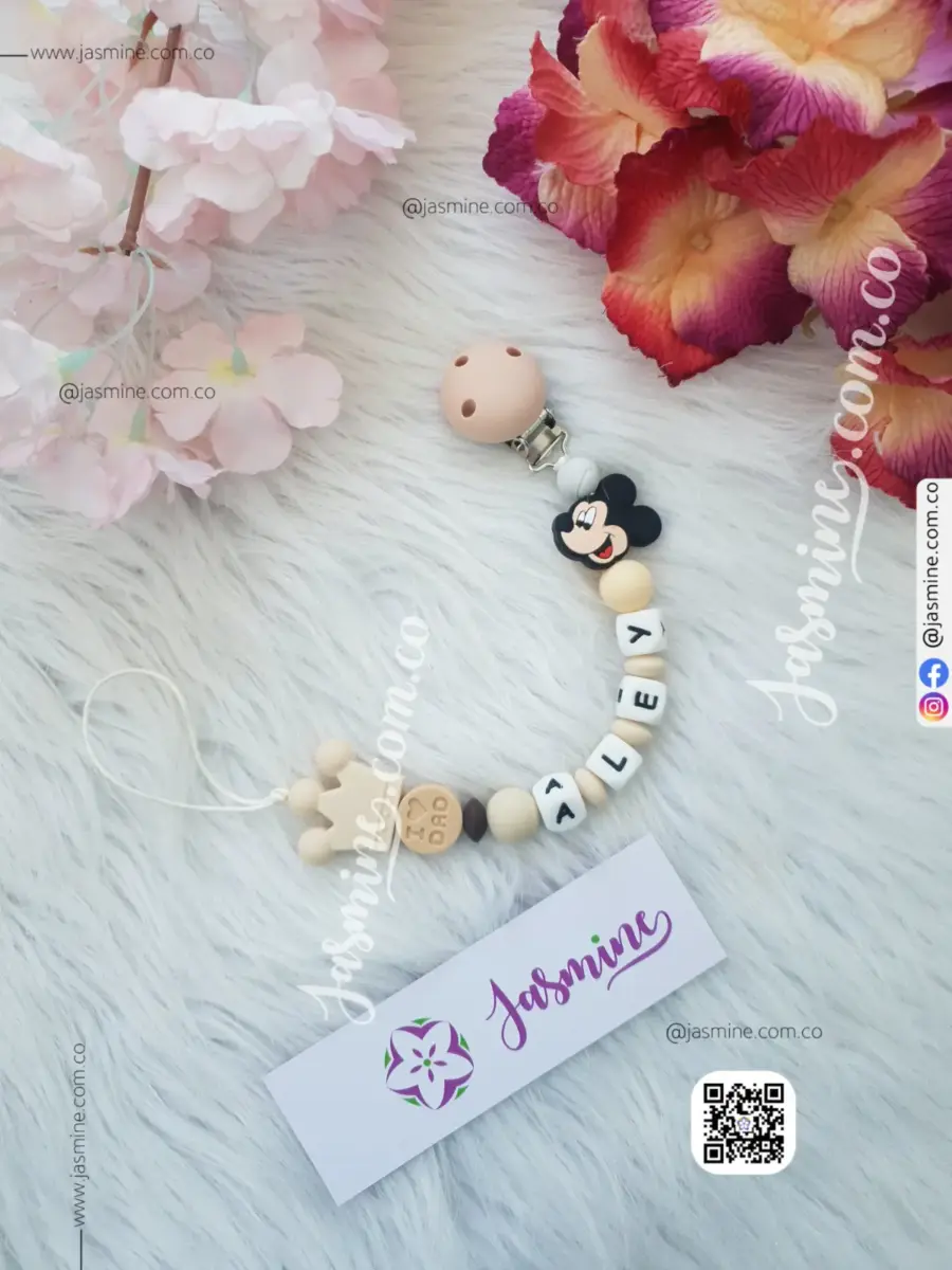هولدر تتينة سيليكون (سلسلة لهاية ) باسم علي تصميم ميكي لطيف