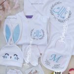 طقم استقبال مولود 6 قطع قطن بيور صيفي (مالك) ارنوب